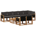 Outdoor-Sofagarnitur mit Kissen 9 pcs Natürlich und Schwarz