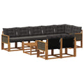 Outdoor-Sofagarnitur mit Kissen 9 pcs Natürlich und Schwarz