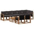 Outdoor-Sofagarnitur mit Kissen 9 pcs Natürlich und Schwarz