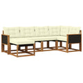Outdoor-Sofagarnitur mit Kissen 6 pcs Natur und Creme