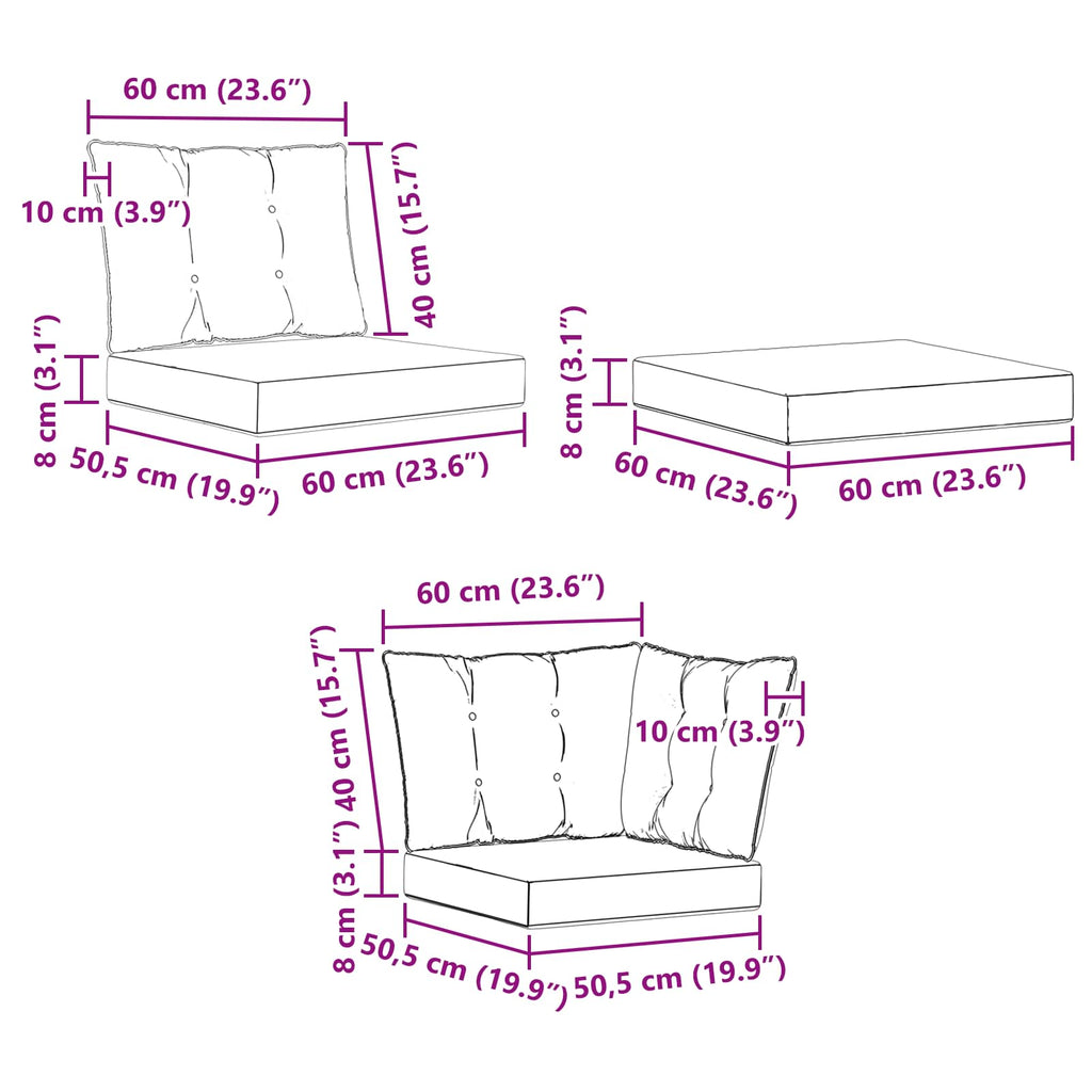 Outdoor-Sofagarnitur mit Kissen 6 pcs Natur und Beige