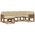 Outdoor-Sofagarnitur mit Kissen 6 pcs Natur und Beige