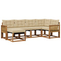 Outdoor-Sofagarnitur mit Kissen 6 pcs Natur und Beige