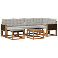 Outdoor-Sofagarnitur mit Kissen 7 pcs Natürlich und Hellgrau