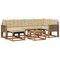 Outdoor-Sofagarnitur mit Kissen 7 pcs Natur und Beige
