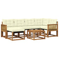 Outdoor-Sofagarnitur mit Kissen 7 pcs Natur und Creme