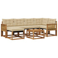 Outdoor-Sofagarnitur mit Kissen 7 pcs Natur und Beige
