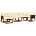 Outdoor-Sofagarnitur mit Kissen 7 pcs Natur und Creme