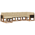 Outdoor-Sofagarnitur mit Kissen 7 pcs Natur und Beige