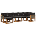 Outdoor-Sofagarnitur mit Kissen 7 pcs Natürlich und Schwarz