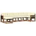 Outdoor-Sofagarnitur mit Kissen 7 pcs Natur und Creme