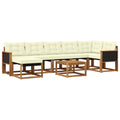Outdoor-Sofagarnitur mit Kissen 8 pcs Natur und Creme