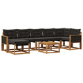 Outdoor-Sofagarnitur mit Kissen 8 pcs Natürlich und Schwarz