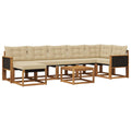 Outdoor-Sofagarnitur mit Kissen 8 pcs Natur und Beige