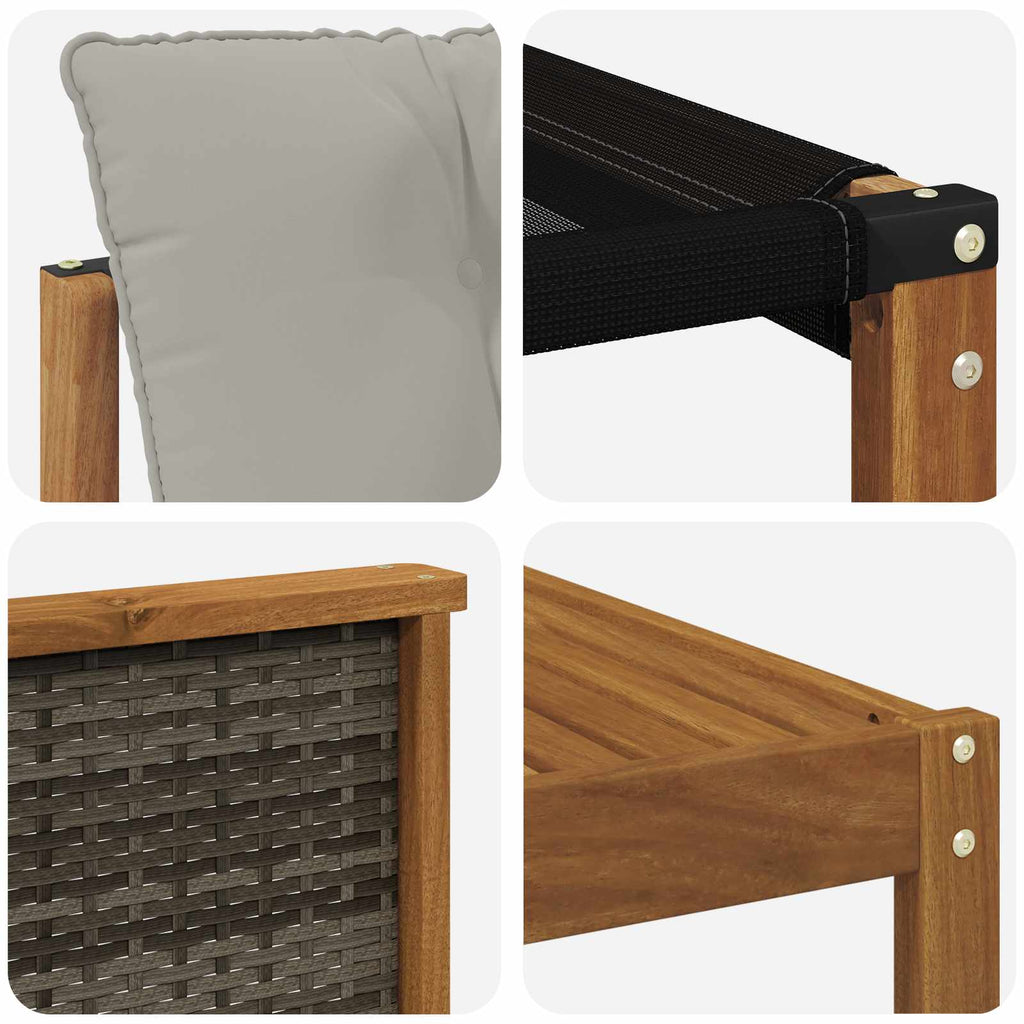 Outdoor-Sofagarnitur mit Kissen 8 pcs Natürlich und Hellgrau