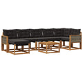 Outdoor-Sofagarnitur mit Kissen 8 pcs Natürlich und Schwarz