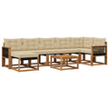 Outdoor-Sofagarnitur mit Kissen 8 pcs Natur und Beige