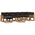 Outdoor-Sofagarnitur mit Kissen 8 pcs Natürlich und Schwarz