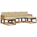 Outdoor-Sofagarnitur mit Kissen 6 pcs Natur und Beige