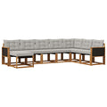Outdoor-Sofagarnitur mit Kissen 8 pcs Natur und Hellgrau