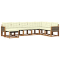 Outdoor-Sofagarnitur mit Kissen 8 pcs Natur und Creme