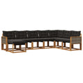 Outdoor-Sofagarnitur mit Kissen 8 pcs Natürlich und Schwarz