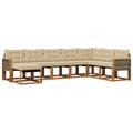 Outdoor-Sofagarnitur mit Kissen 8 pcs Natur und Beige