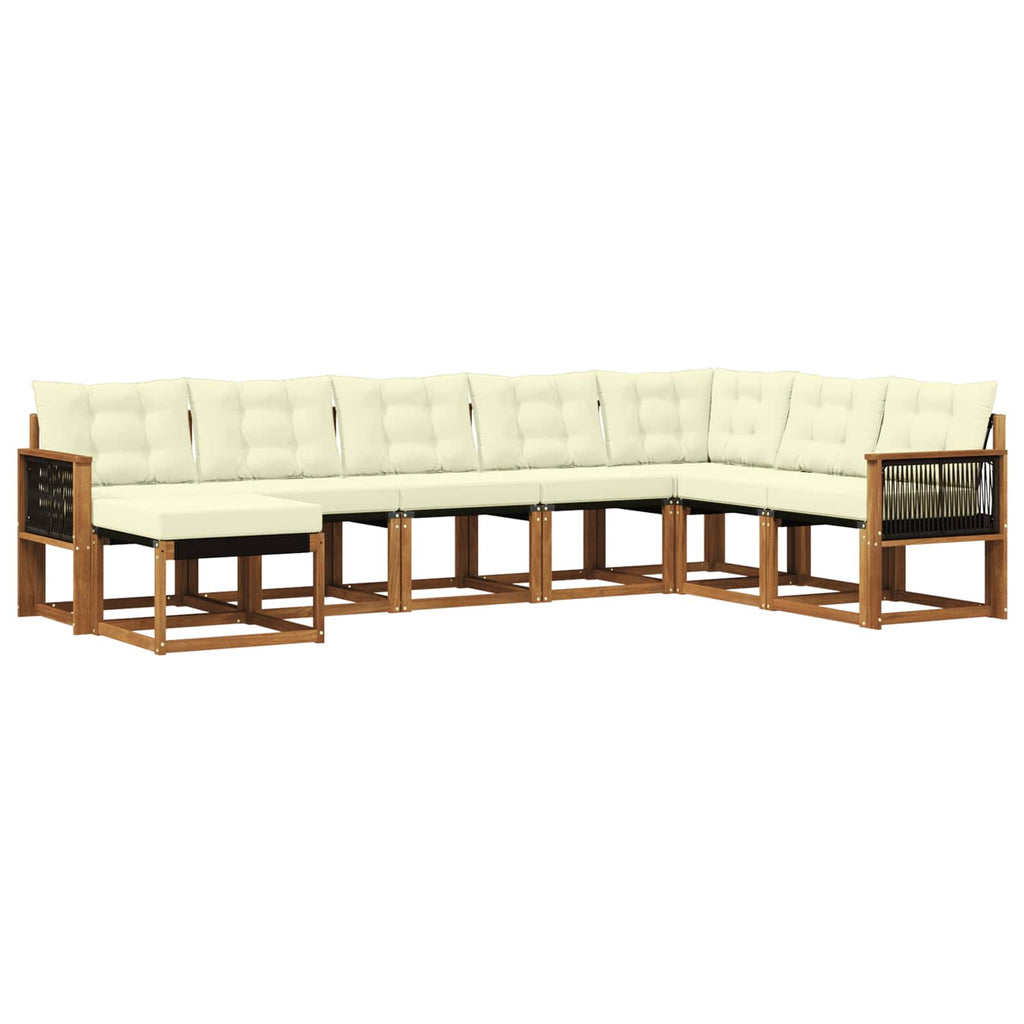 Outdoor-Sofagarnitur mit Kissen 8 pcs Natur und Creme