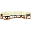 Outdoor-Sofagarnitur mit Kissen 8 pcs Natur und Creme