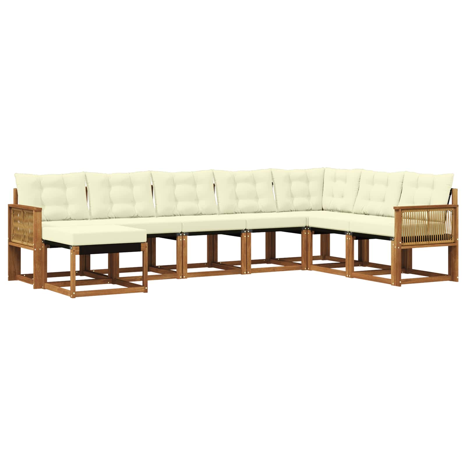 Outdoor-Sofagarnitur 8 pcs Natur und Creme