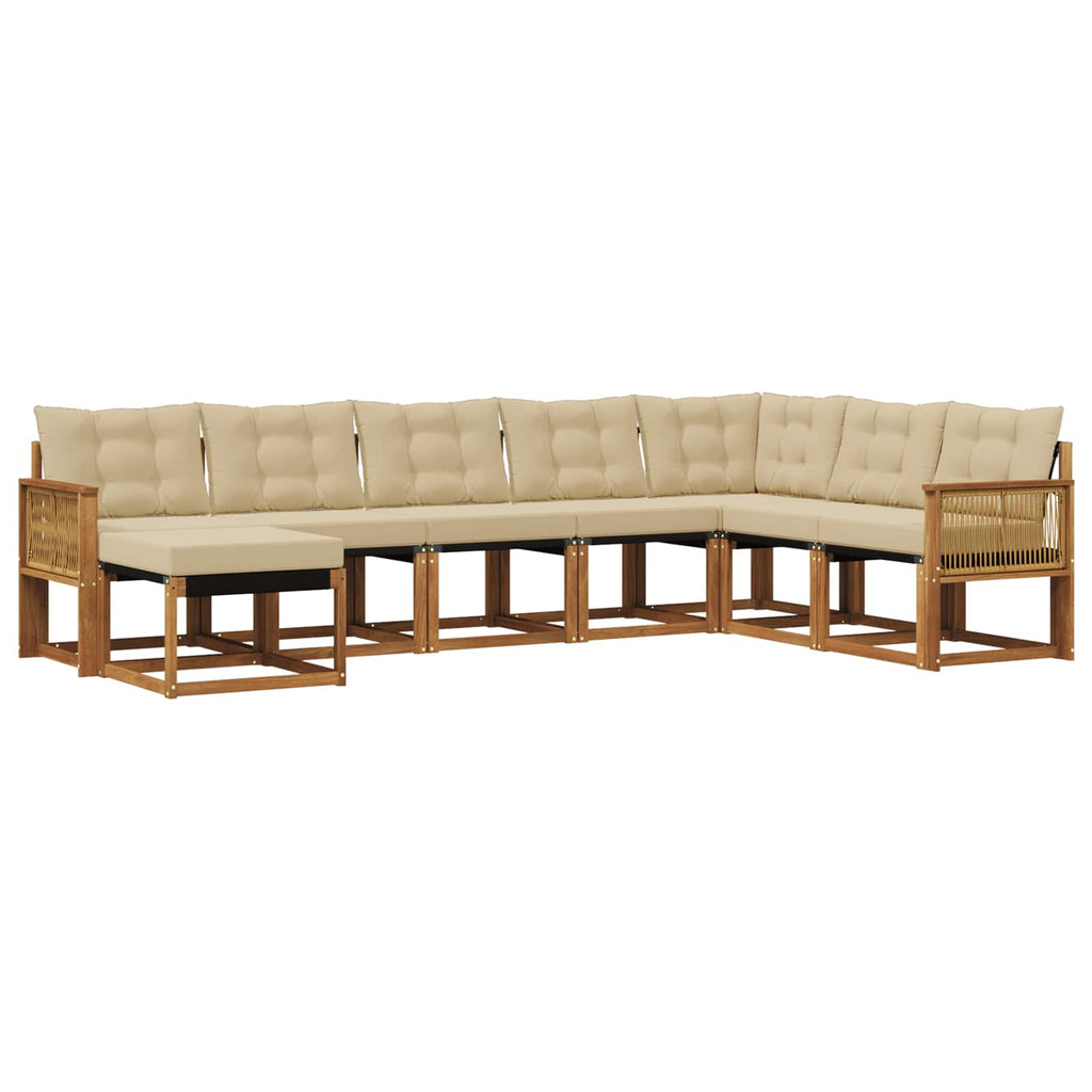 Outdoor-Sofagarnitur 8 pcs Natur und Beige