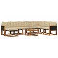 Outdoor-Sofagarnitur mit Kissen 9 pcs Natur und Beige