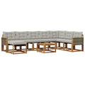 Outdoor-Sofagarnitur mit Kissen 9 pcs Natur und Hellgrau
