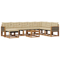 Outdoor-Sofagarnitur mit Kissen 9 pcs Natur und Beige