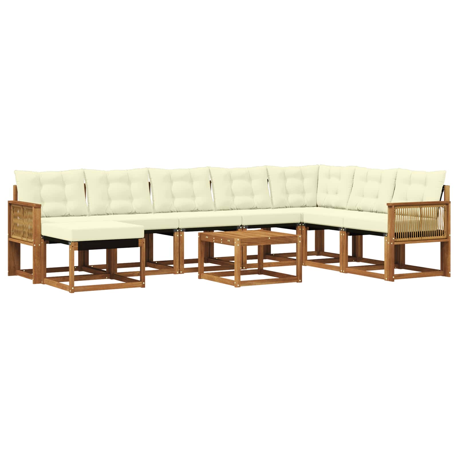 Outdoor-Sofagarnitur 9 pcs Natur und Creme