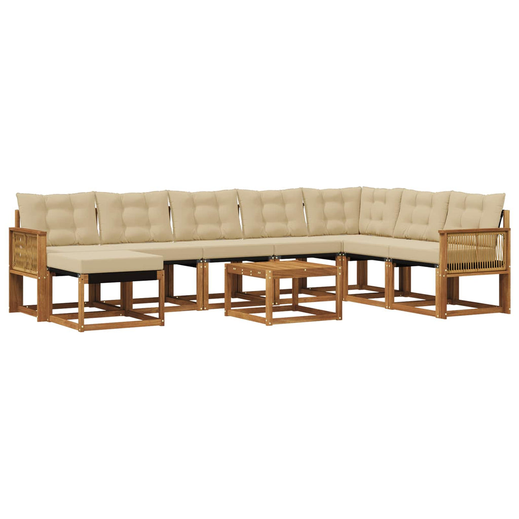 Outdoor-Sofagarnitur 9 pcs Natur und Beige