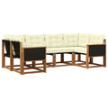 Outdoor-Sofagarnitur mit Kissen 6 pcs Natur und Creme