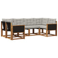 Outdoor-Sofagarnitur 6 pcs Natur und Hellgrau
