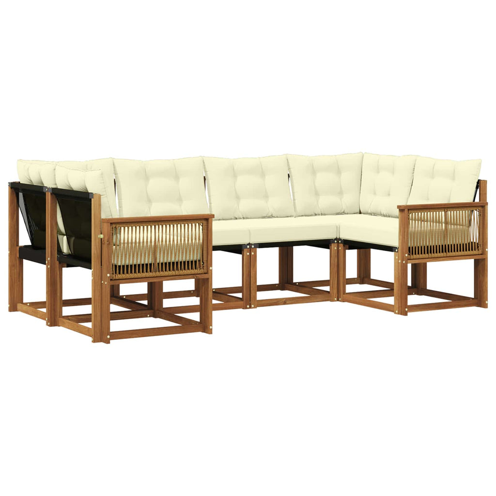 Outdoor-Sofagarnitur 6 pcs Natur und Creme