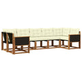 Outdoor-Sofagarnitur mit Kissen 7 pcs Natur und Creme