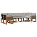Outdoor-Sofagarnitur mit Kissen 7 pcs Natur und Hellgrau
