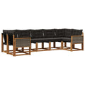 Outdoor-Sofagarnitur mit Kissen 7 pcs Natürlich und Schwarz