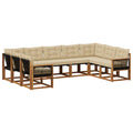 Outdoor-Sofagarnitur mit Kissen 9 pcs Natur und Beige