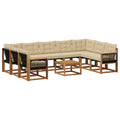 Outdoor-Sofagarnitur mit Kissen 10 pcs Natur und Beige