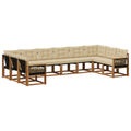 Outdoor-Sofagarnitur mit Kissen 10 pcs Natur und Beige