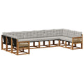 Outdoor-Sofagarnitur mit Kissen 10 pcs Natürlich und Hellgrau