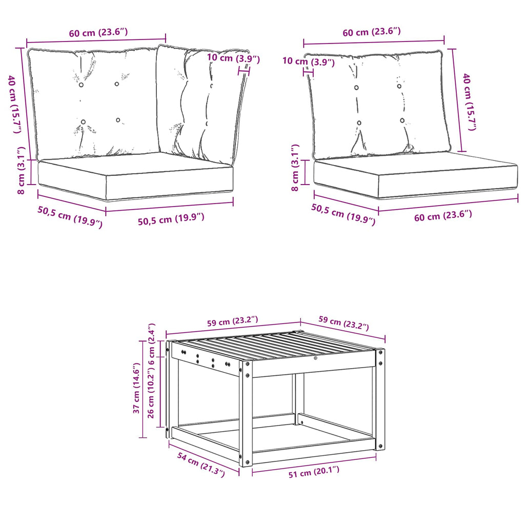 Outdoor-Sofagarnitur mit Kissen 11 pcs Natur und Creme