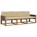 Outdoor-Sofagarnitur mit Kissen 3 pcs Natur und Beige