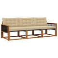 Outdoor-Sofagarnitur mit Kissen 3 pcs Natur und Beige
