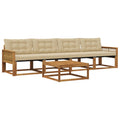Outdoor-Sofagarnitur mit Kissen 5 pcs Natur und Beige